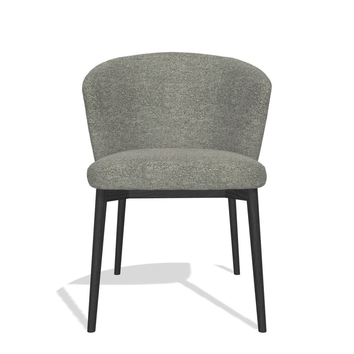 Eetkamerstoel Harmony 6636 in stof Sneak 149 (taupe), poten in zwart, vooraanzicht