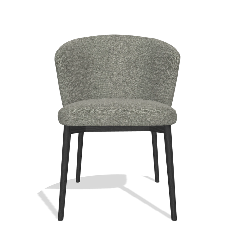 Eetkamerstoel Harmony 6636 in stof Sneak 149 (taupe), poten in zwart, vooraanzicht