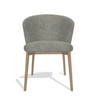 Eetkamerstoel Harmony 6636 in stof Sneak 149 (taupe), poten in naturel, vooraanzicht