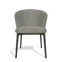 Eetkamerstoel Harmony 6636 in stof Sneak 149 (taupe), poten in tabak, vooraanzicht