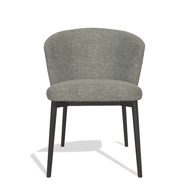 Eetkamerstoel Harmony 6636 in stof Sneak 149 (taupe), poten in tabak, vooraanzicht
