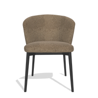 Chaise de salle à manger Harmony 6636 en tissu Sneak 16 (olive), pieds en noir, vue de face
