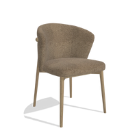 Chaise de salle à manger Harmony 6636 en tissu Sneak 16 (olive), pieds en naturel, vue de trois-quarts