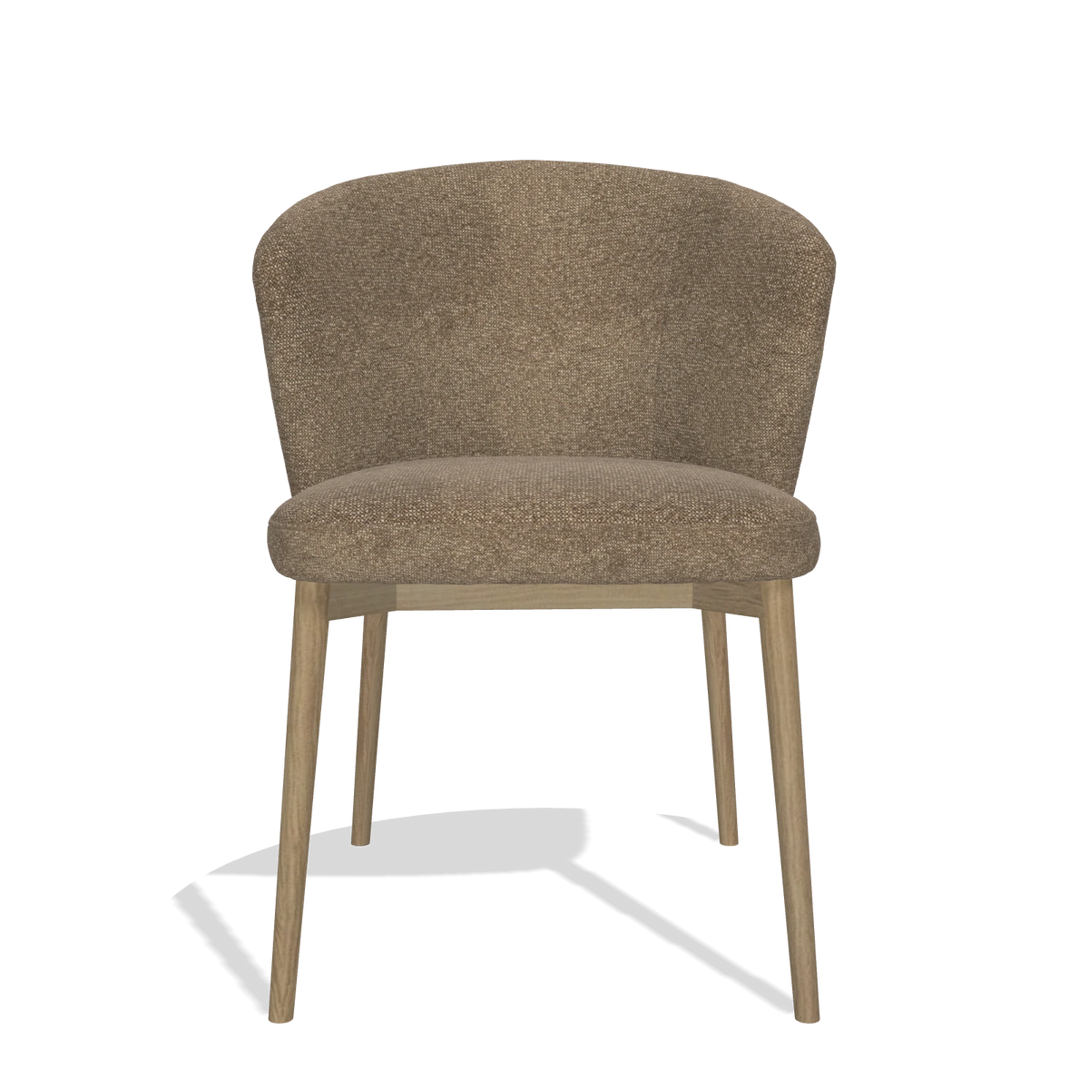 Chaise de salle à manger Harmony 6636 en tissu Sneak 16 (olive), pieds en naturel, vue de face