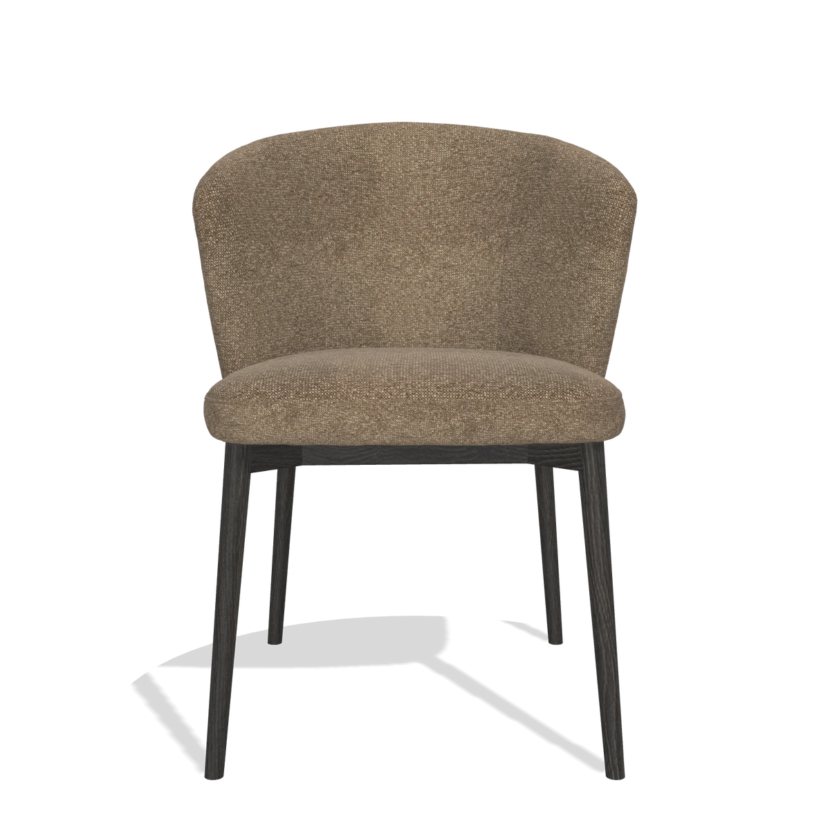 Chaise de salle à manger Harmony 6636 en tissu Sneak 16 (olive), pieds en tabac, vue de face