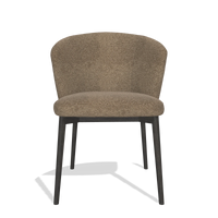 Chaise de salle à manger Harmony 6636 en tissu Sneak 16 (olive), pieds en tabac, vue de face