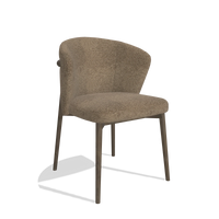 Chaise de salle à manger Harmony 6636 en tissu Sneak 16 (olive), pieds en noyer, vue de trois-quarts