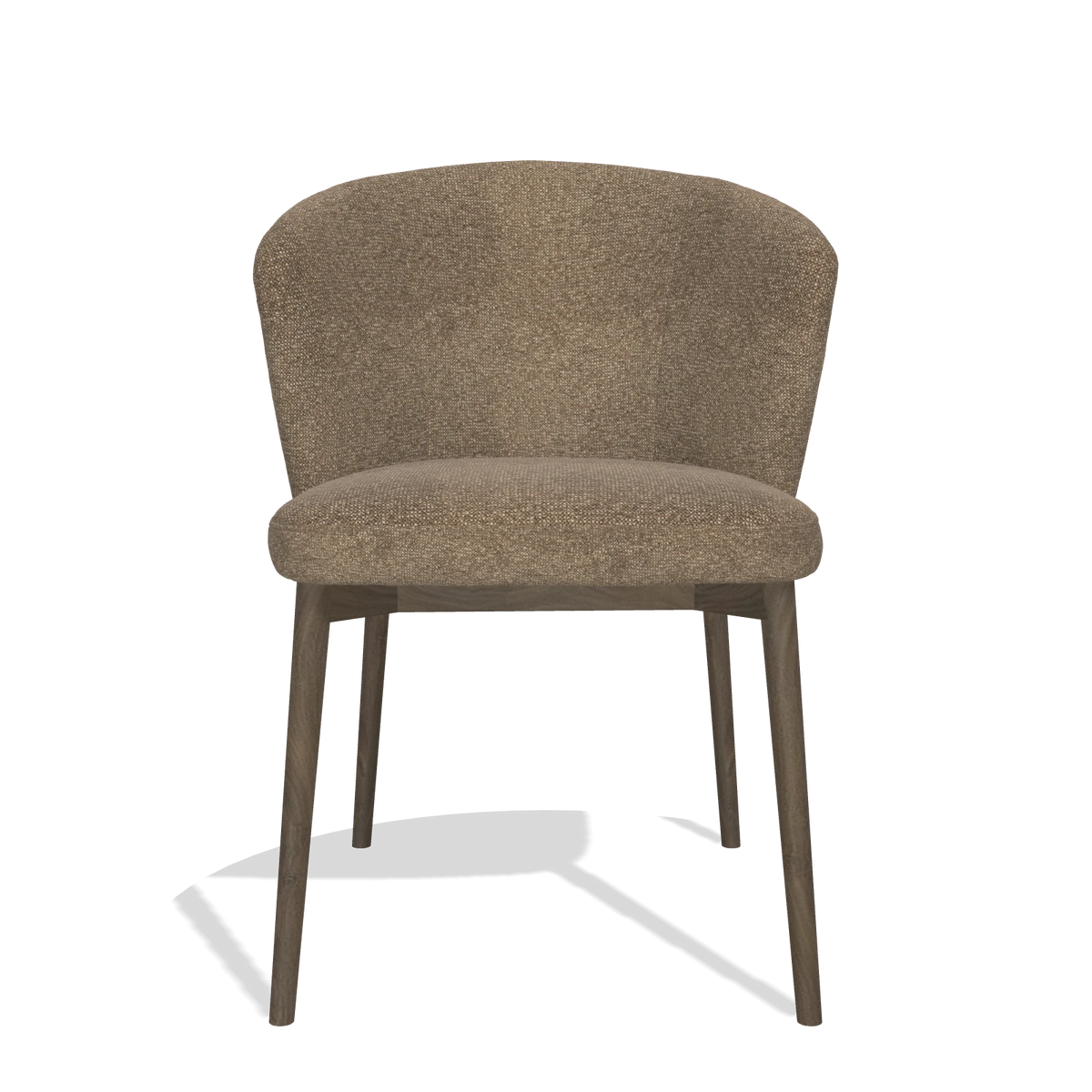 Chaise de salle à manger Harmony 6636 en tissu Sneak 16 (olive), pieds en noyer, vue de face