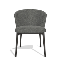 Dining Chair Harmony 6636 in Sneak 65 fabric (dark grey), tobacco legs, front view