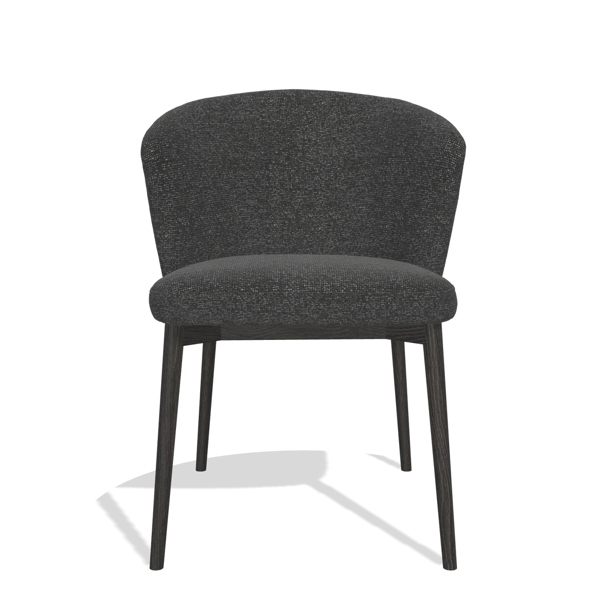 Dining Chair Harmony 6636 in Sneak 67 fabric (black), tobacco legs, front view