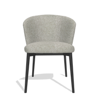 Chaise de salle à manger Harmony 6636 en tissu Taurus 01 (grège), pieds en noir, vue de face