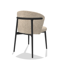 Sedia da pranzo Harmony 6636 in tessuto Venga 214 (grigio chiaro), gambe in nero, vista posteriore angolata
