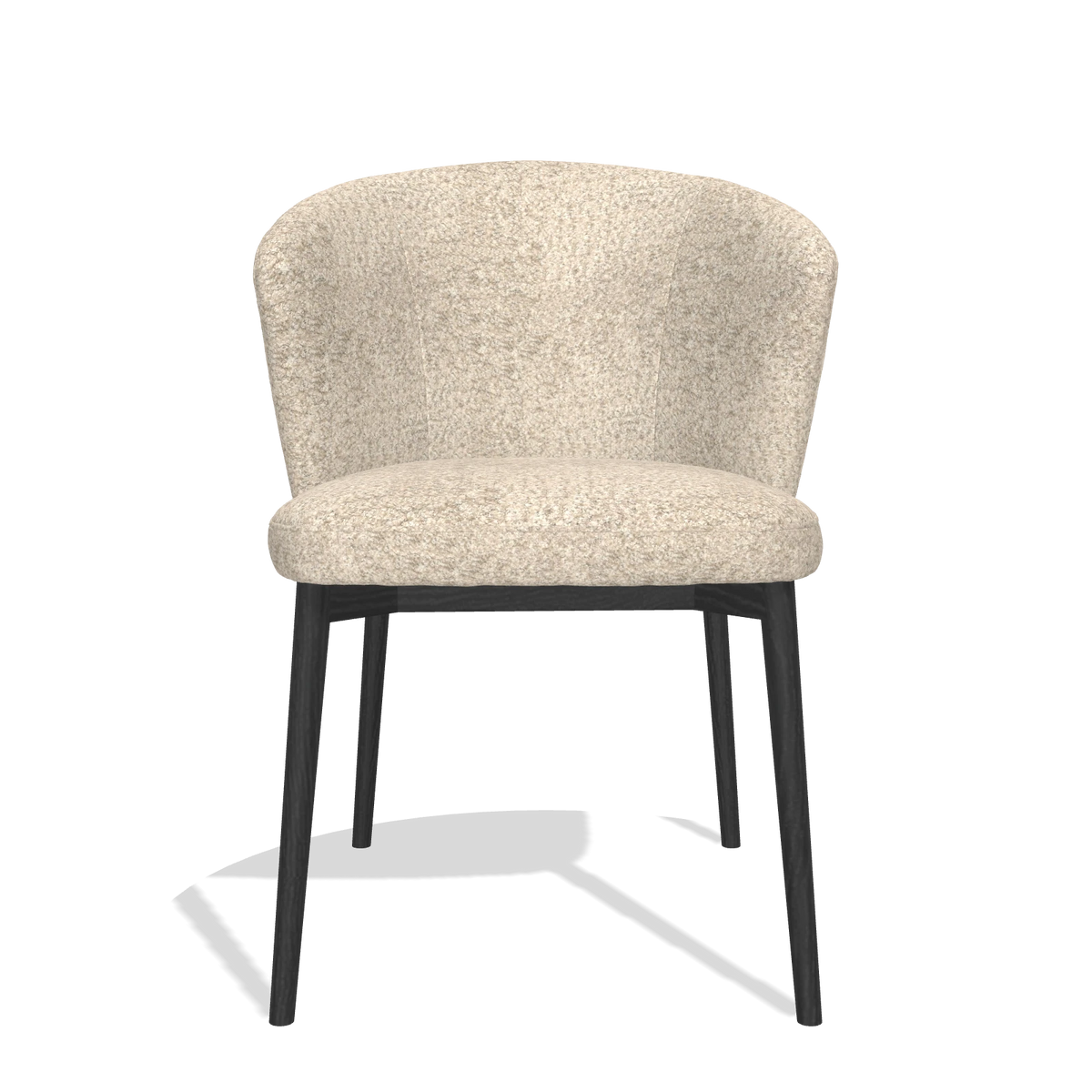Sedia da pranzo Harmony 6636 in tessuto Venga 214 (grigio chiaro), gambe in nero, vista frontale