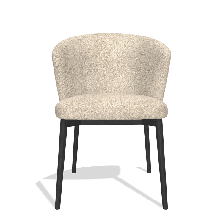 Sedia da pranzo Harmony 6636 in tessuto Venga 214 (grigio chiaro), gambe in nero, vista frontale