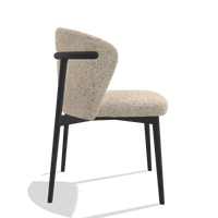 Sedia da pranzo Harmony 6636 in tessuto Venga 214 (grigio chiaro), gambe in nero, vista laterale