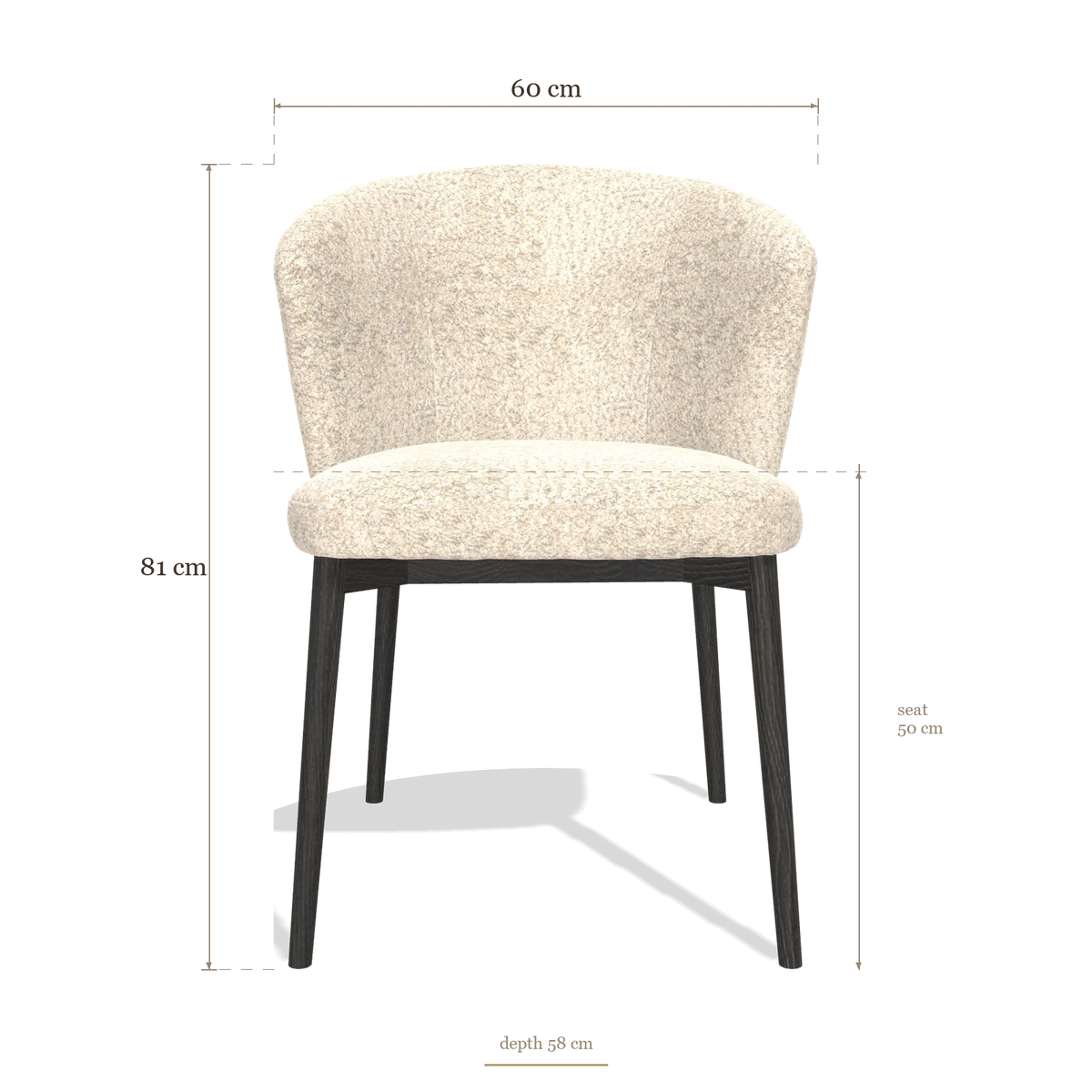 Sedia da pranzo Harmony 6636, dimensioni 60 x 58 x 81 cm