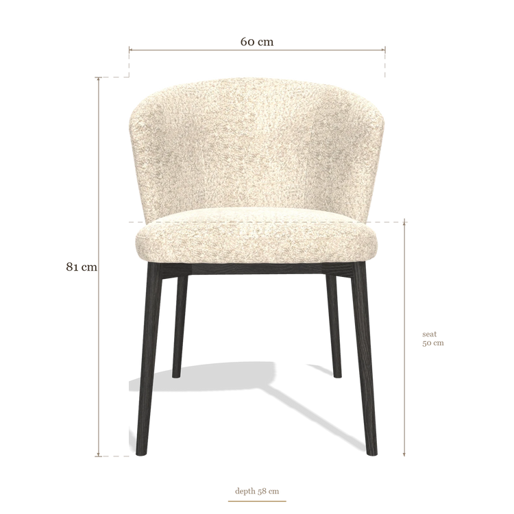 Sedia da pranzo Harmony 6636, dimensioni 60 x 58 x 81 cm