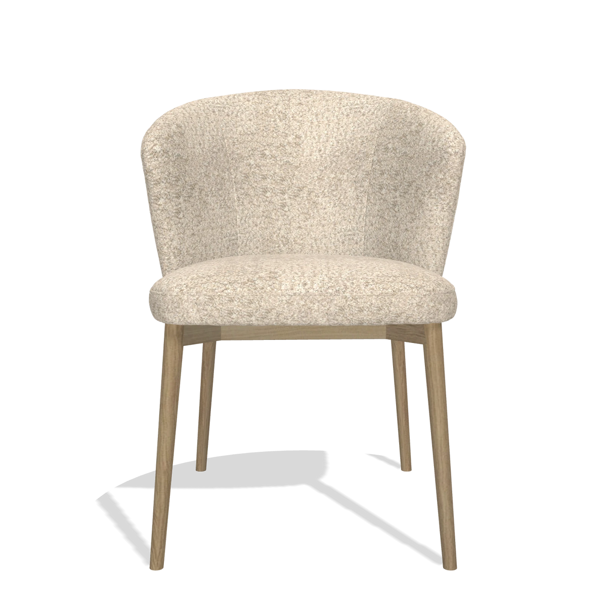 Sedia da pranzo Harmony 6636 in tessuto Venga 214 (grigio chiaro), gambe in naturale, vista frontale