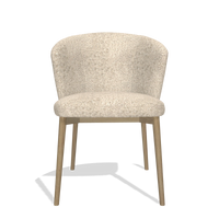 Sedia da pranzo Harmony 6636 in tessuto Venga 214 (grigio chiaro), gambe in naturale, vista frontale