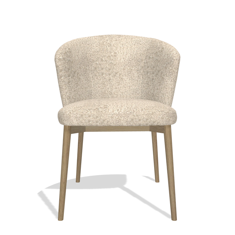 Sedia da pranzo Harmony 6636 in tessuto Venga 214 (grigio chiaro), gambe in naturale, vista frontale