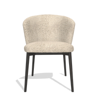 Sedia da pranzo Harmony 6636 in tessuto Venga 214 (grigio chiaro), gambe in tabacco, vista frontale