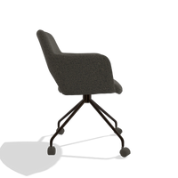 Esszimmerstuhl Jolly 6517 in Stoff Ascot Mouse (Schokobraun), Beine in Espresso, Seitenansicht