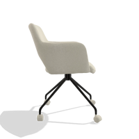 Sedia da pranzo Jolly 6517 in tessuto Boogie 84 (grigio chiaro), gambe in nero, vista laterale