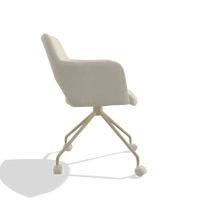 Sedia da pranzo Jolly 6517 in tessuto Boogie 84 (grigio chiaro), gambe in champagne, vista laterale