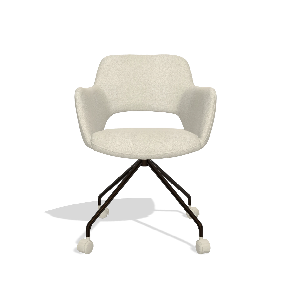Sedia da pranzo Jolly 6517 in tessuto Boogie 84 (grigio chiaro), gambe in espresso, vista frontale