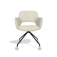 Sedia da pranzo Jolly 6517 in tessuto Boogie 84 (grigio chiaro), gambe in espresso, vista frontale