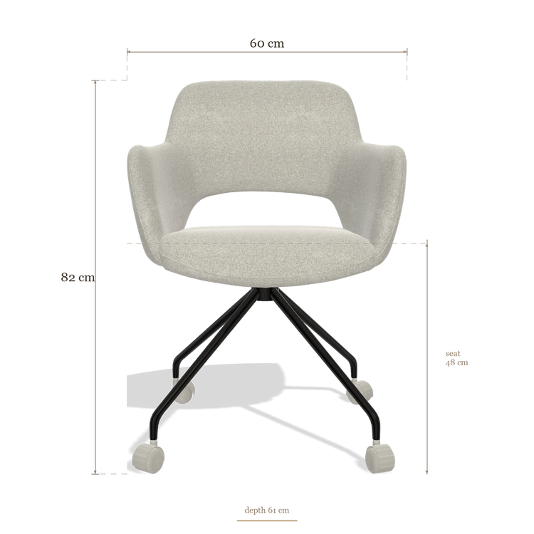 Chaise de salle à manger Jolly 6517, dimensions 60 x 61 x 82 cm