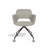 Chaise de salle à manger Jolly 6517 en tissu Glory 01 (grège), pieds en espresso, vue de face