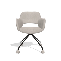 Silla de comedor Jolly 6517 en tela Glory 196 (rosa palo), patas en negro, vista frontal