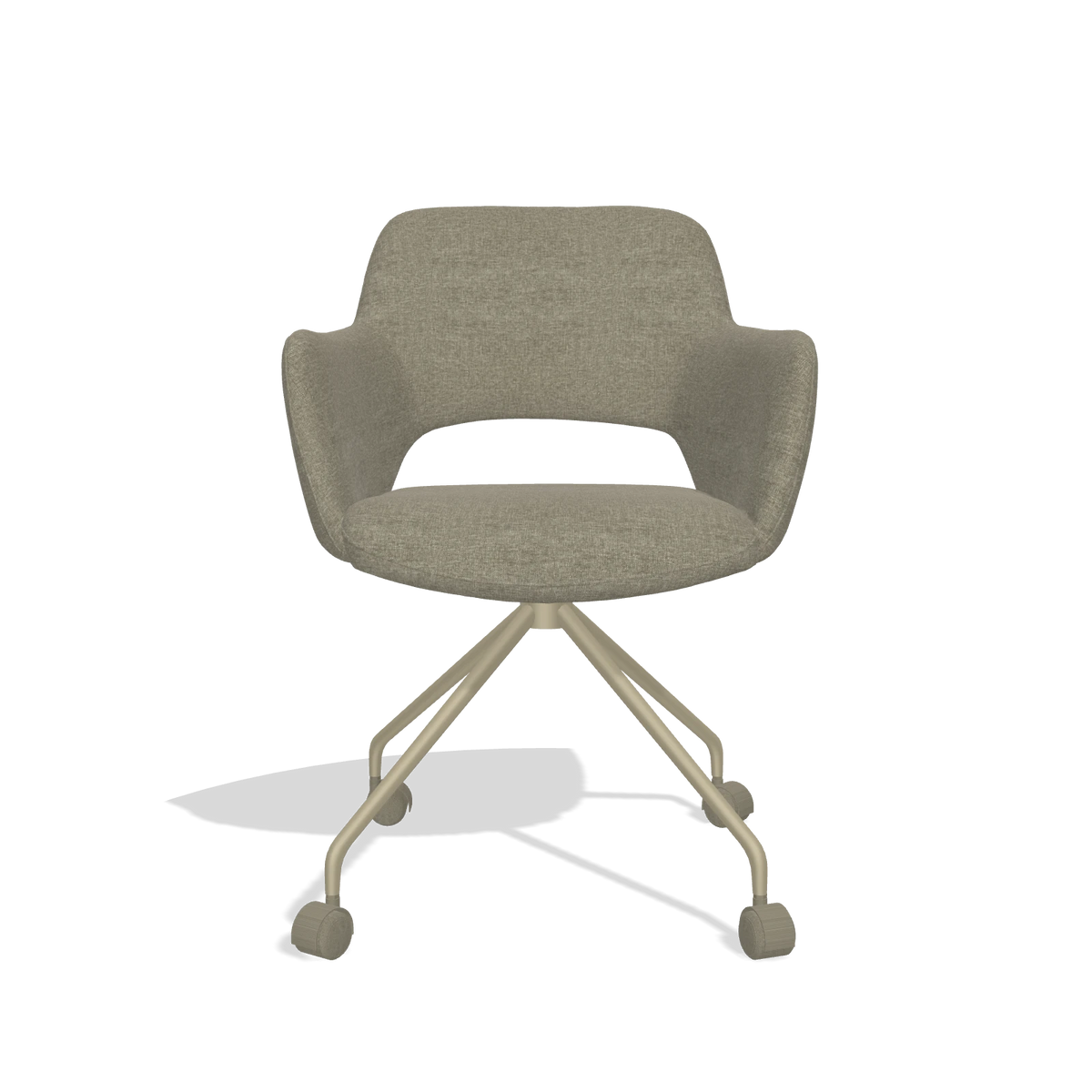 Esszimmerstuhl Jolly 6517 in Stoff Guard 193 (Taupe), Beine in Champagner, Vorderansicht