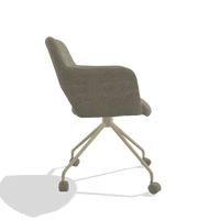 Esszimmerstuhl Jolly 6517 in Stoff Guard 193 (Taupe), Beine in Champagner, Seitenansicht