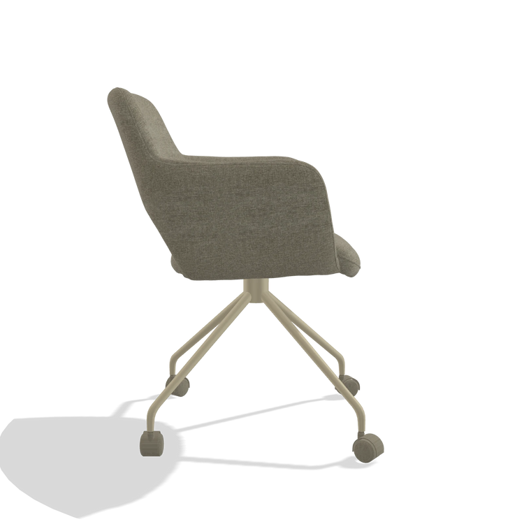 Esszimmerstuhl Jolly 6517 in Stoff Guard 193 (Taupe), Beine in Champagner, Seitenansicht