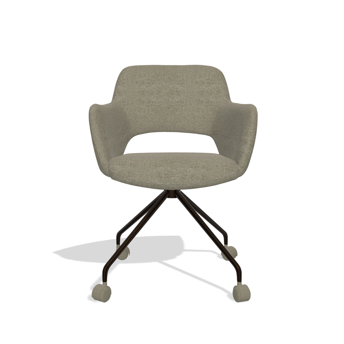 Esszimmerstuhl Jolly 6517 in Stoff Guard 193 (Taupe), Beine in Espresso, Vorderansicht