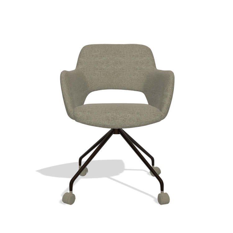 Esszimmerstuhl Jolly 6517 in Stoff Guard 193 (Taupe), Beine in Espresso, Vorderansicht