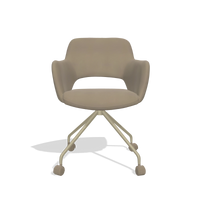 Dining Chair Jolly 6517 in Leather A824 (sage), champagne legs, front view