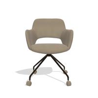 Dining Chair Jolly 6517 in Leather A824 (sage), espresso legs, front view