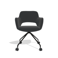 Dining Chair Jolly 6517 in Leather B500 (black), black legs, front view
