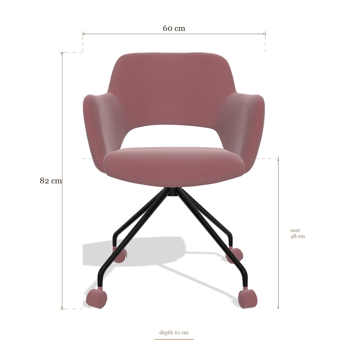 Silla de comedor Jolly 6517, medidas 60 x 61 x 82 cm