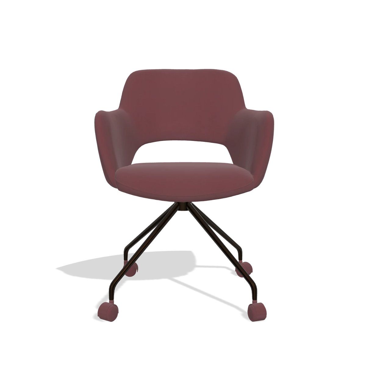 Silla de comedor Jolly 6517 en Piel B554 (marrón), patas en espresso, vista frontal