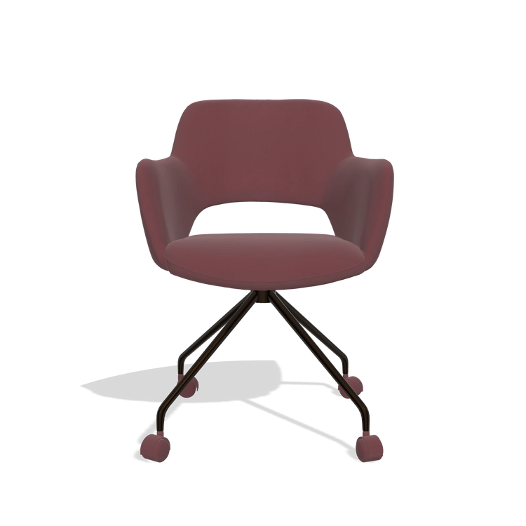 Silla de comedor Jolly 6517 en Piel B554 (marrón), patas en espresso, vista frontal