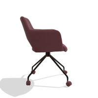 Silla de comedor Jolly 6517 en Piel B554 (marrón), patas en espresso, vista lateral