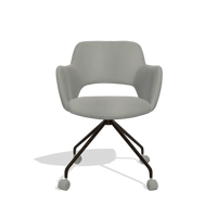 Dining Chair Jolly 6517 in Leather B967 (greige), espresso legs, front view