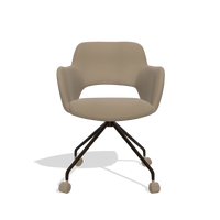 Dining Chair Jolly 6517 in Leather B968 (taupe), espresso legs, front view