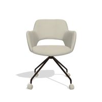 Sedia da pranzo Jolly 6517 in Pelle B971 (grigio chiaro), gambe in espresso, vista frontale