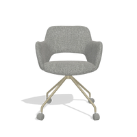 Dining Chair Jolly 6517 in Lodge 40 fabric (grey), champagne legs, front view