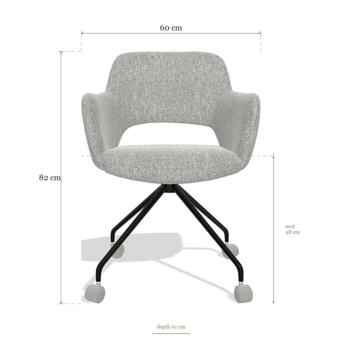 Dining Chair Jolly 6517, dimensions 60 x 61 x 82 cm